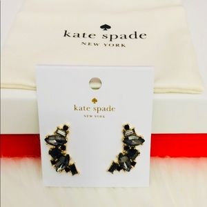 😍NWT Kate Spade Multi black stones earrings gold